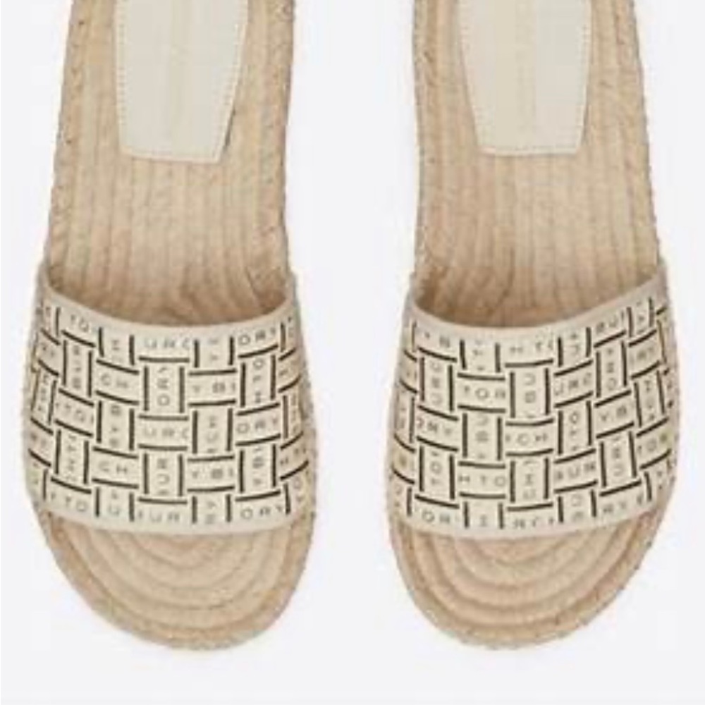 Tory Burch size 7 Ribbon Espadrille slide